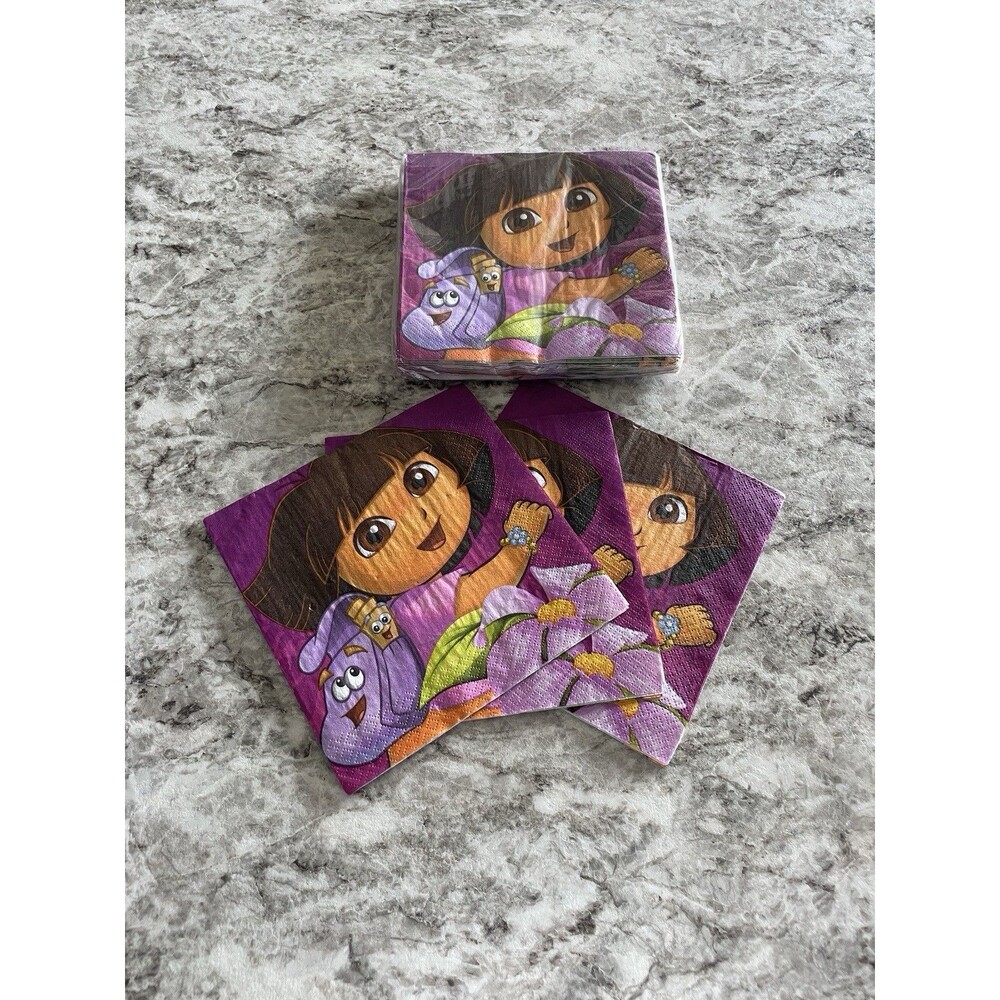 Doras Flower Adventure Lunch Dinner Napkins Birthday Party Supplies 16 Ct + 3